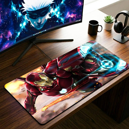 Iron Man Desk Mat – Premium Marvel Gaming Mouse Pad | Large Extended Desk Pad with Non-Slip Rubber Base for Gaming, Office & Study