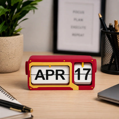 Iron Man Inspired Flip Calendar – Perpetual Desktop Calendar for Office Desk, Study Table & Marvel-Themed Décor