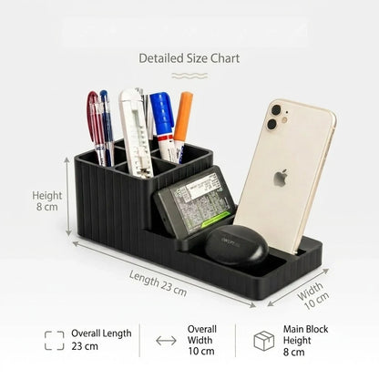 LuxeStation Desk Organizer with Phone Dock – Premium Desktop Storage Station for Office, Study Table & Workspace