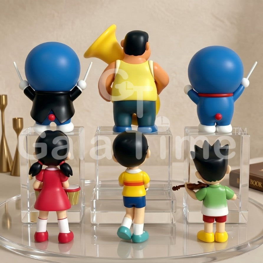 Doraemon Symphony Musical Band Figure Set – 6-Piece Anime Collectible Desk Décor