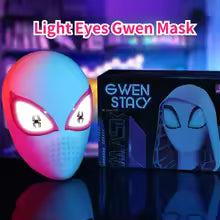 Spider-Gwen LED Cosplay Mask – Touch Control Spider Hero Headgear for Kids & Adults