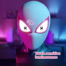 Spider-Gwen LED Cosplay Mask – Touch Control Spider Hero Headgear for Kids & Adults