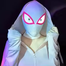 Spider-Gwen LED Cosplay Mask – Touch Control Spider Hero Headgear for Kids & Adults
