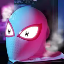 Spider-Gwen LED Cosplay Mask – Touch Control Spider Hero Headgear for Kids & Adults
