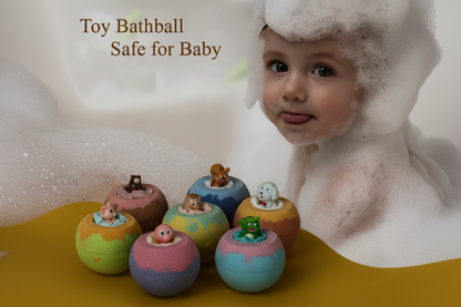 Kids Surprise Bath Bomb Set – Handmade Natural Bath Fizzers with Hidden Toy Inside, Safe for Sensitive Skin, Fun Bath Time Gift for Boys & Girls