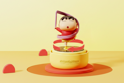 Shinchan Solar Rotating Car Aroma Diffuser – Powered Cartoon Ornament Toy