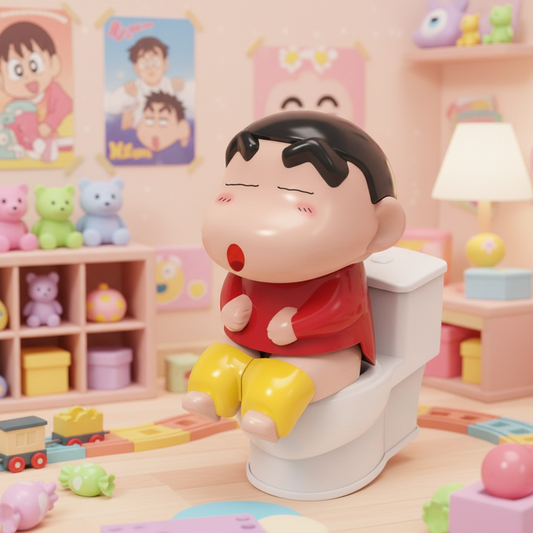 Crayon Shinchan Mischievous Toilet Theme Figure – Funny Cartoon Collectible Toy