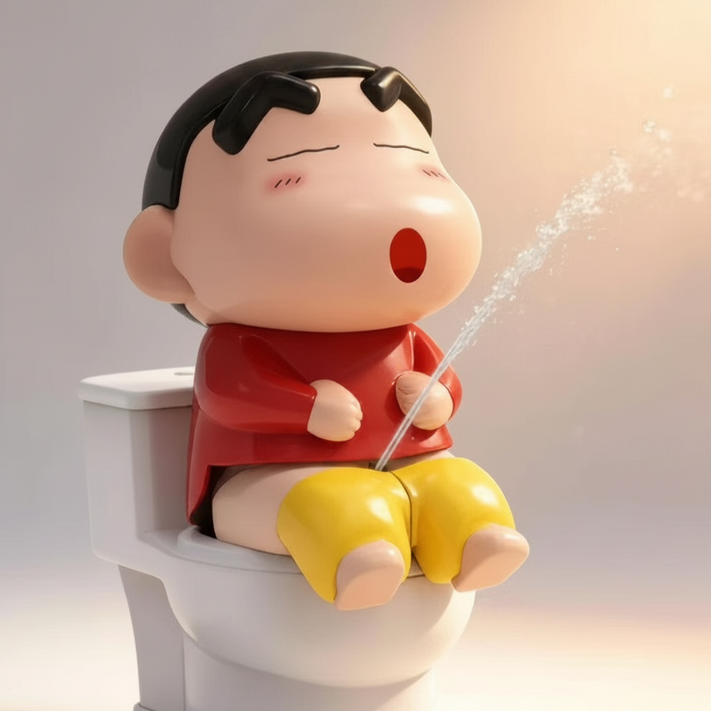 Crayon Shinchan Mischievous Toilet Theme Figure – Funny Cartoon Collectible Toy