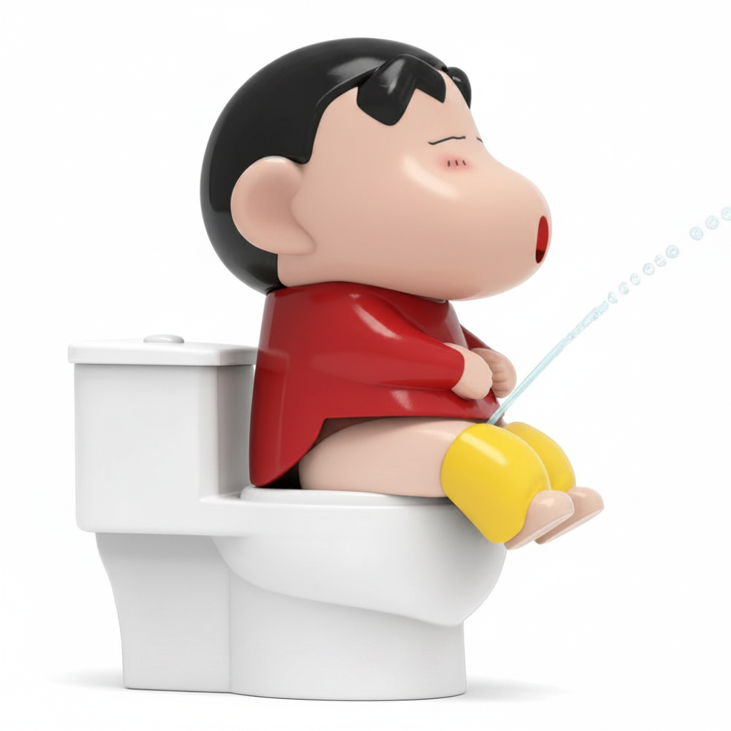 Crayon Shinchan Mischievous Toilet Theme Figure – Funny Cartoon Collectible Toy