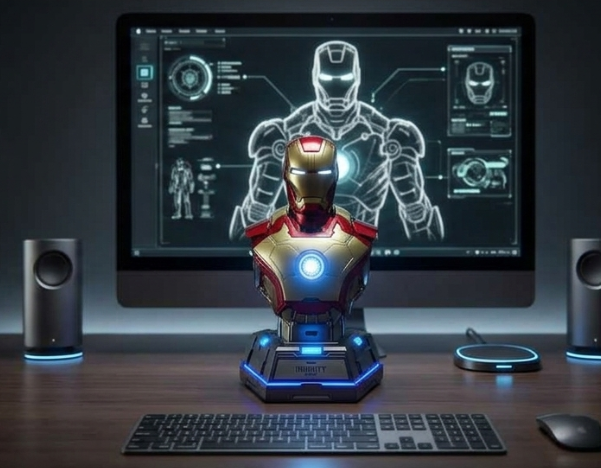 Iron Man MK3 Mecha Bust 65W Fast Charging Station – 4-Port Mobile Phone Charger | AnimeLegacy
