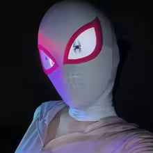 Spider-Gwen LED Cosplay Mask – Touch Control Spider Hero Headgear for Kids & Adults