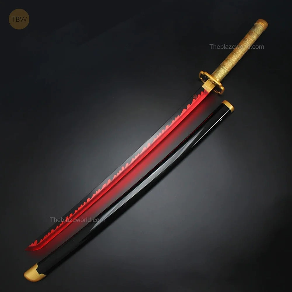 Yoriichi Tsugikuni Wooden Neon Katana – 104cm Demon Slayer Replica Sword