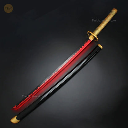 Yoriichi Tsugikuni Wooden Neon Katana – 104cm Demon Slayer Replica Sword