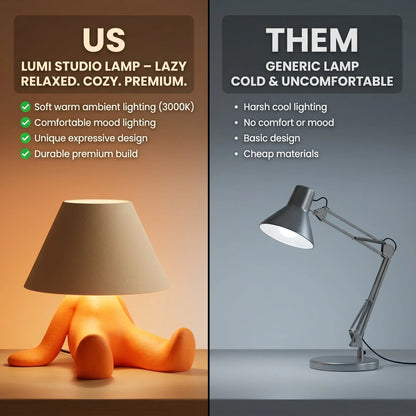 Lumi Lazy Lamp – Cute Ambient LED Desk Lamp for Bedroom, Study Table & Nightstand Décor