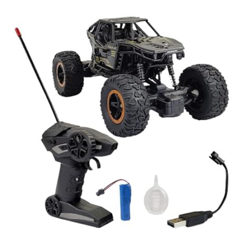 1:18 RC Rock Crawler Monster Truck – Rechargeable Off-Road Climbing Car with Mist Smoke Spray