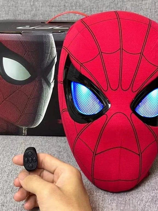 LED Red Spider-Man Mask with Remote Control – Stealth Suit Edition Cosplay Mask with Animated LED Eyes