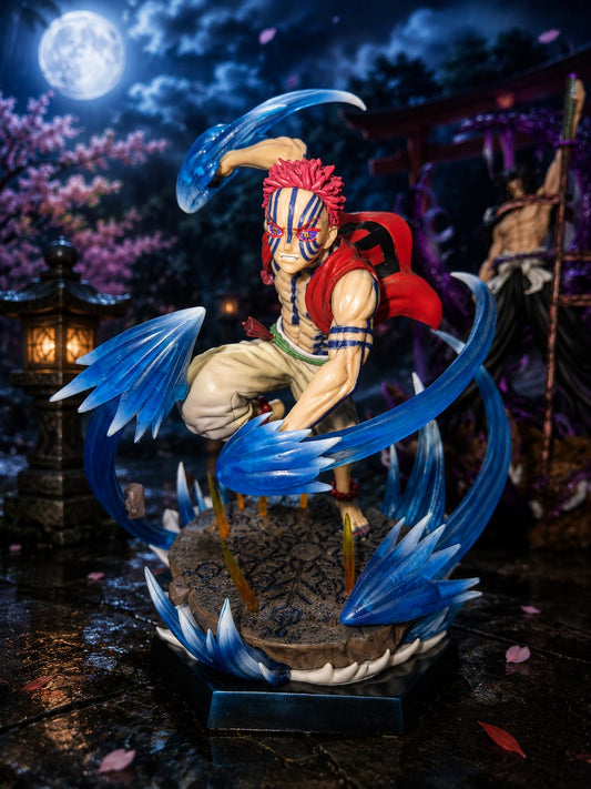 Demon Slayer Akaza Action Figure with LED Effects – 26cm Upper Moon Three Anime Collectible Statue