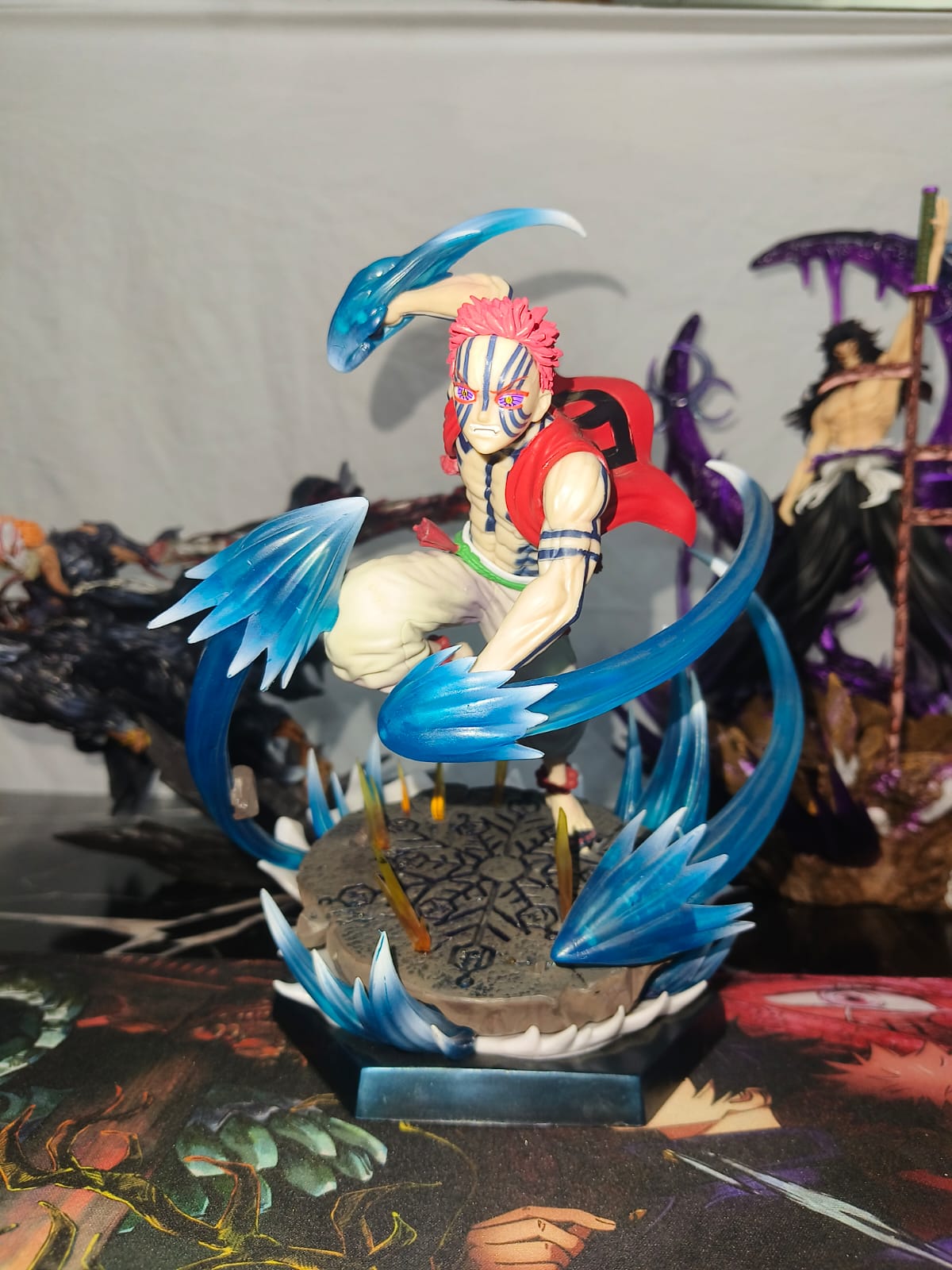 Demon Slayer Akaza Action Figure with LED Effects – 26cm Upper Moon Three Anime Collectible Statue