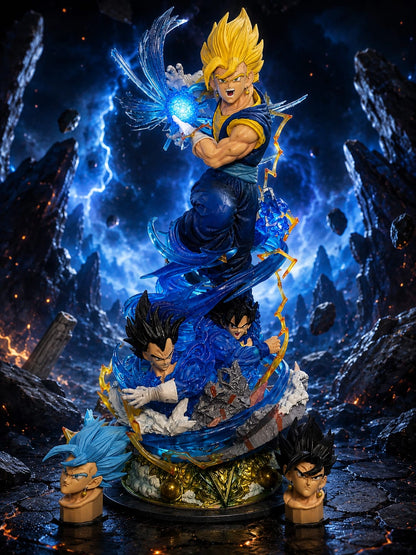 Dragon Ball Vegito Goku & Vegeta 46cm Action Figure – 3 Replaceable Heads with LED Light Effect