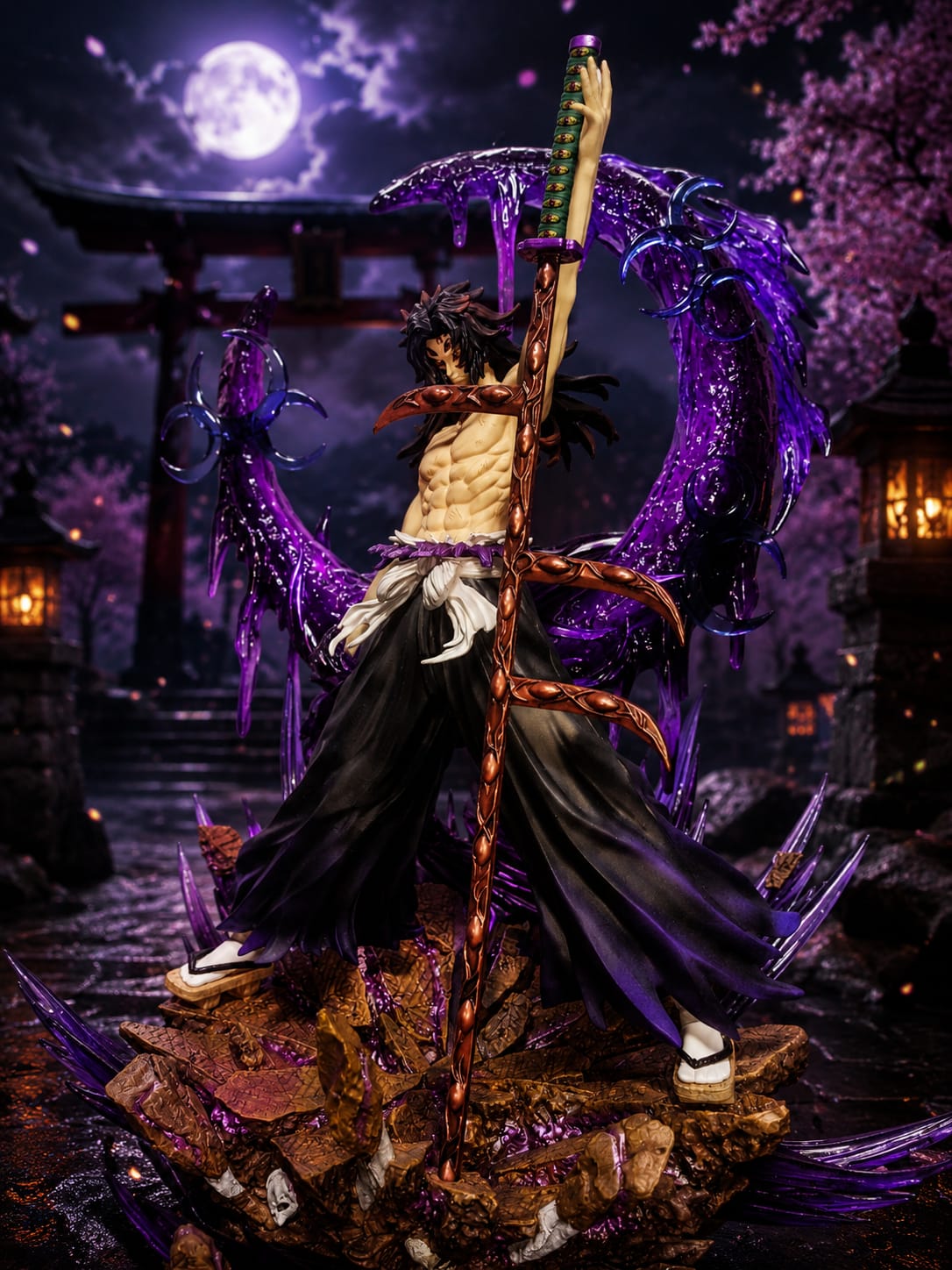 Kokushibo LED Statue – Demon Slayer 3D Printed Collector Edition Anime Figure