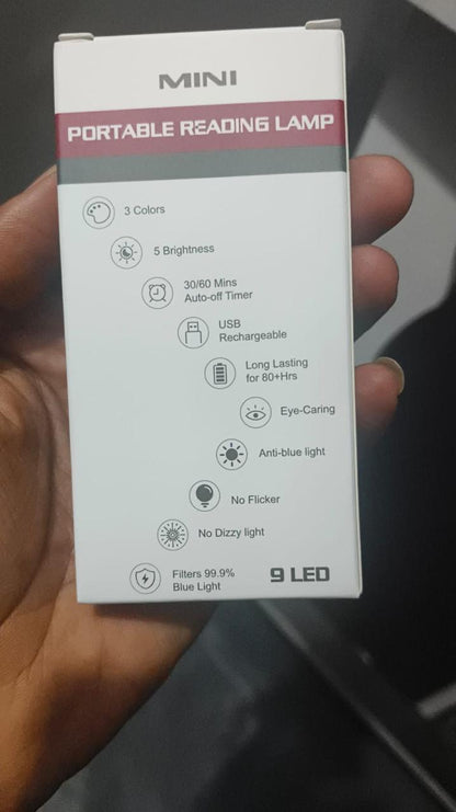 USB Rechargeable Book Light for Reading in Bed – Clip-On LED Lamp with 3 Amber Colors & 5 Brightness Dimmable, Lightweight & Long Lasting 80 Hours Battery Life