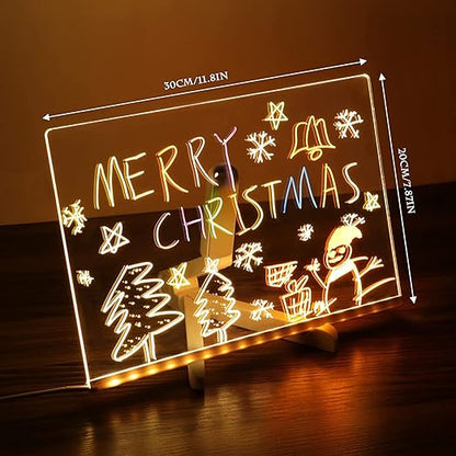 3D Acrylic LED Writing Board with Pen & Light – Personalized Desk Lamp Home & Office Decor Items, Valentine Gift for Girlfriend, Personalized Led Board