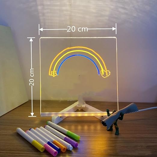 3D Acrylic LED Writing Board with Pen & Light – Personalized Desk Lamp Home & Office Decor Items, Valentine Gift for Girlfriend, Personalized Led Board