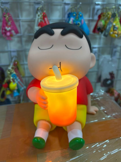 Crayon Shin-chan Tap Head LED Night Light Figure – Rechargeable Warm Light Decorative Lamp