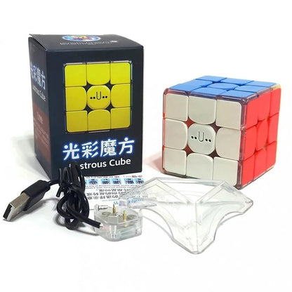 ShengShou Lustrous Light-Up 3×3 Magnetic Speed Cube – LED Glow Magic Puzzle Cube for Kids & Adults