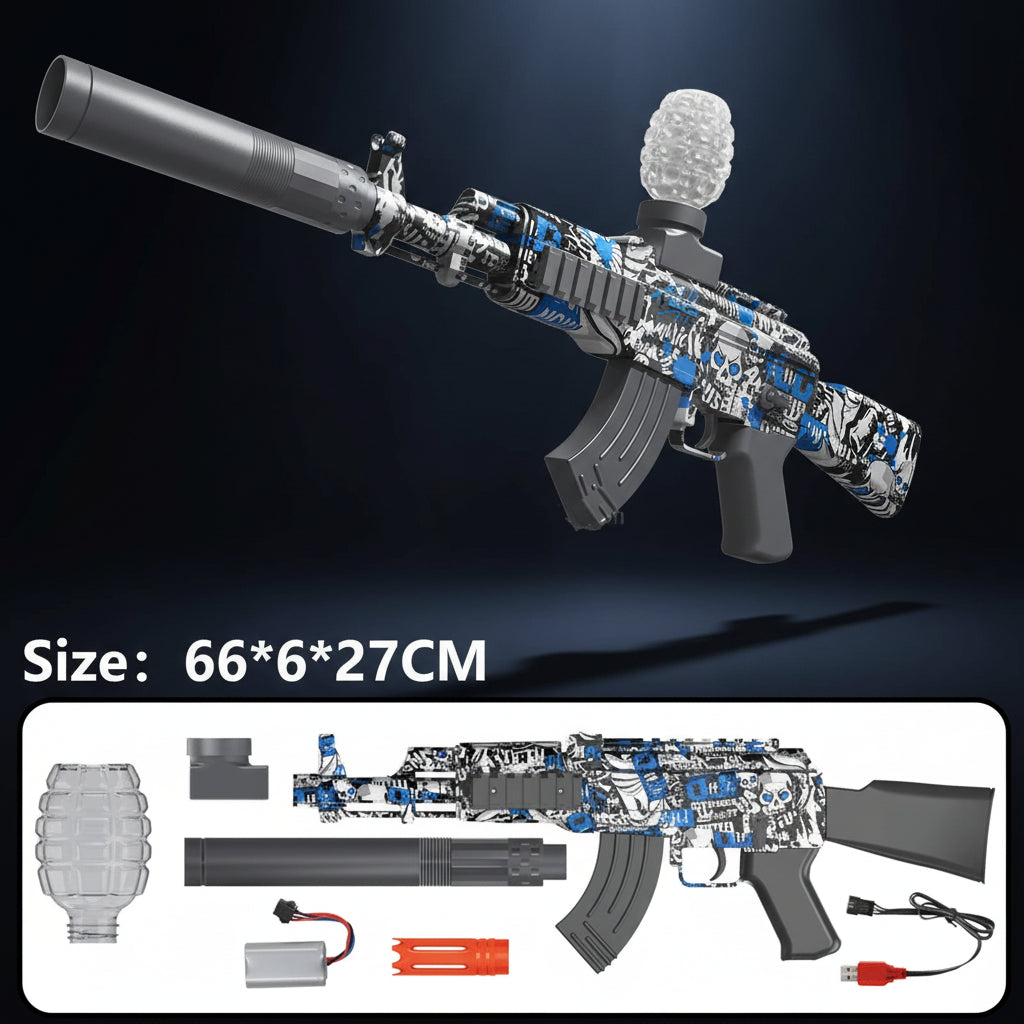 AK-47 Electric Gel Blaster Toy Gun – Rechargeable Water Bead Outdoor Blaster