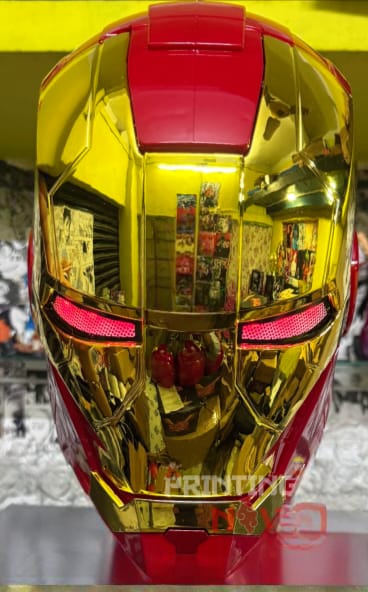 Iron Man LED Helmet Mask with Voice Control & Touch Sensor – Automatic Opening Faceplate | Rechargeable Type-C Cosplay Helmet