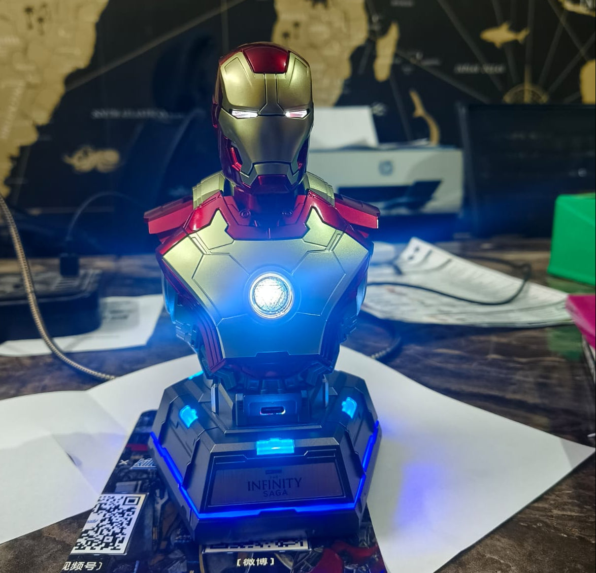 Iron Man MK3 Mecha Bust 65W Fast Charging Station – 4-Port Mobile Phone Charger | AnimeLegacy