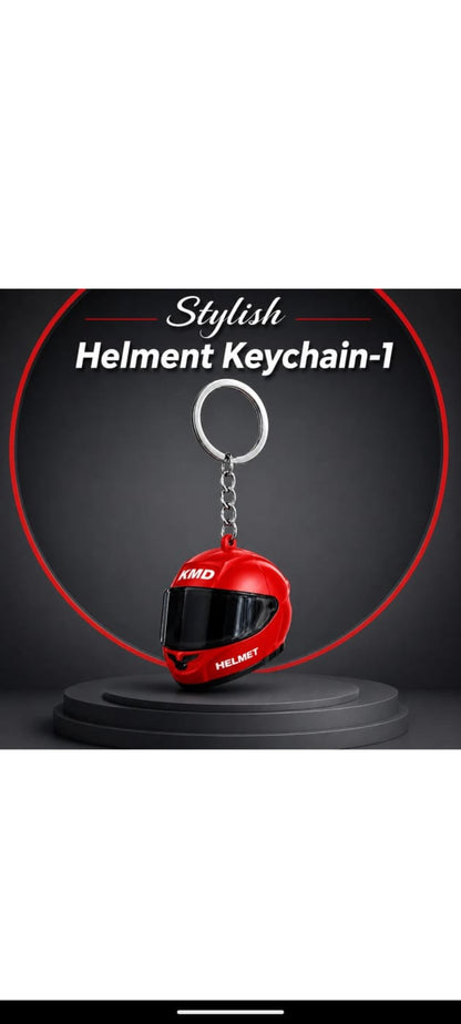 LED Mini Motorcycle Helmet Keychain with Built-in LED Light – Portable Helmet Key Ring for Bike & Car Keys (Random Color)