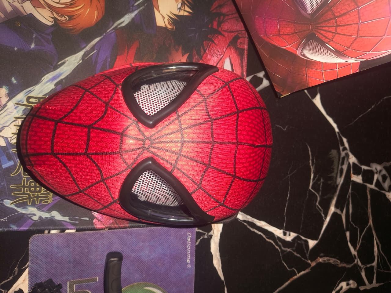 The Amazing Spider-Man Red Mask with Jaw Control & LED Eyes – Marvel Cosplay Mask with Adjustable Eyes | Premium Elastic Breathable Material