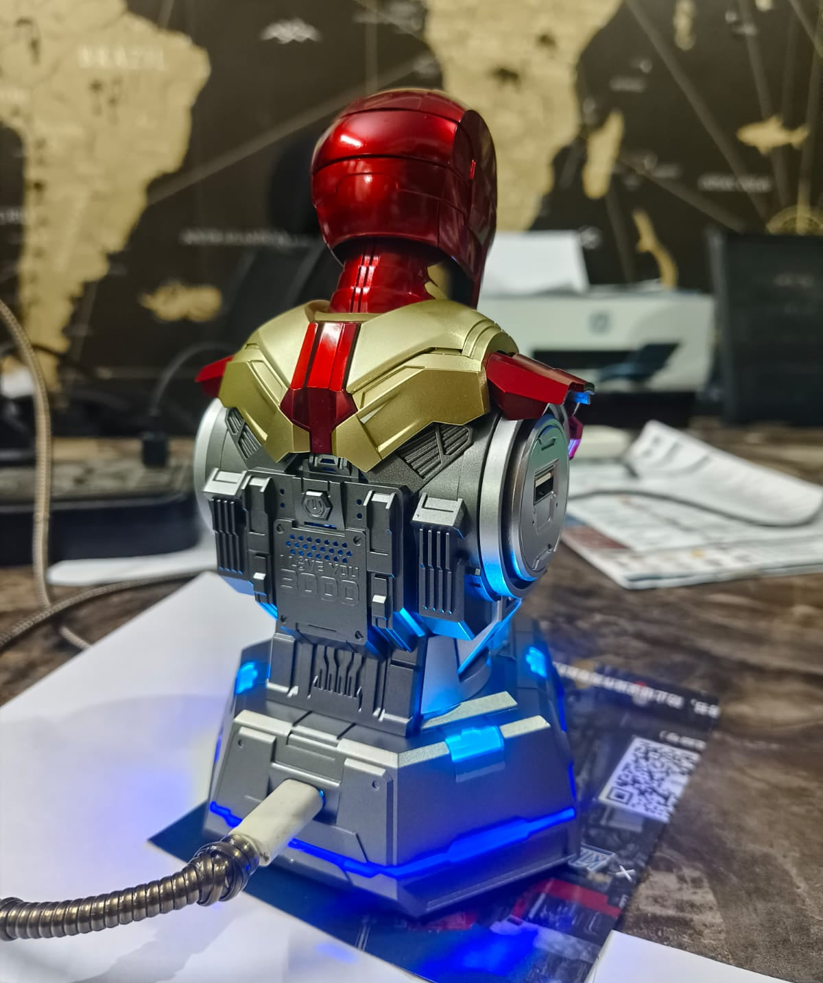 Iron Man MK3 Mecha Bust 65W Fast Charging Station – 4-Port Mobile Phone Charger | AnimeLegacy