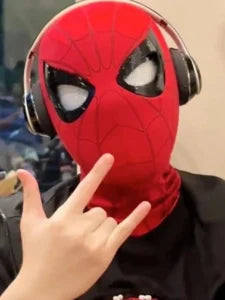 LED Red Spider-Man Mask with Remote Control – Stealth Suit Edition Cosplay Mask with Animated LED Eyes