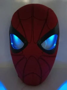 LED Red Spider-Man Mask with Remote Control – Stealth Suit Edition Cosplay Mask with Animated LED Eyes
