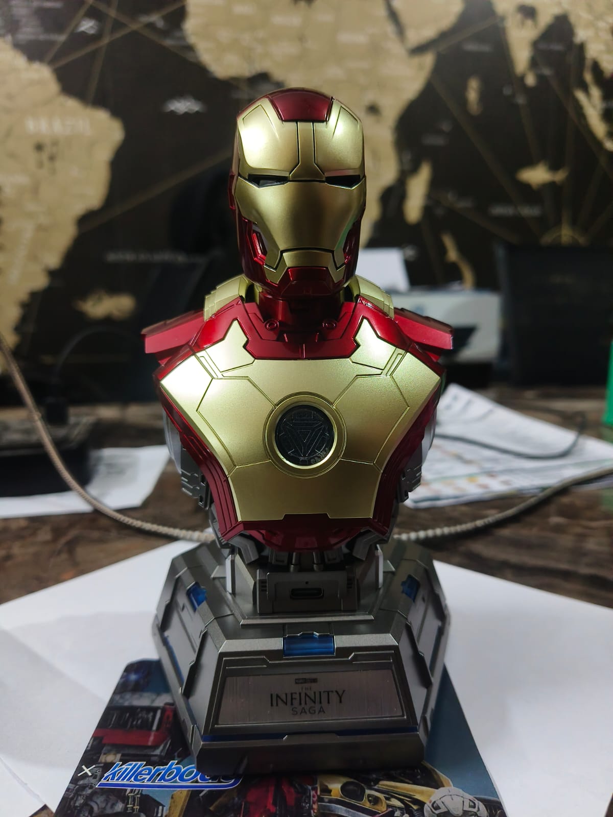 Iron Man MK3 Mecha Bust 65W Fast Charging Station – 4-Port Mobile Phone Charger | AnimeLegacy