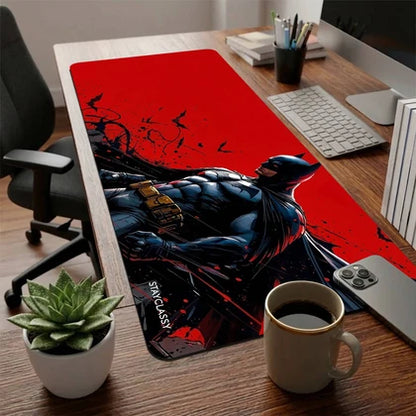Red Batman Desk Mat – Premium Gaming Mouse Pad & Desk Pad | Non-Slip Base for Gaming, Office & Study