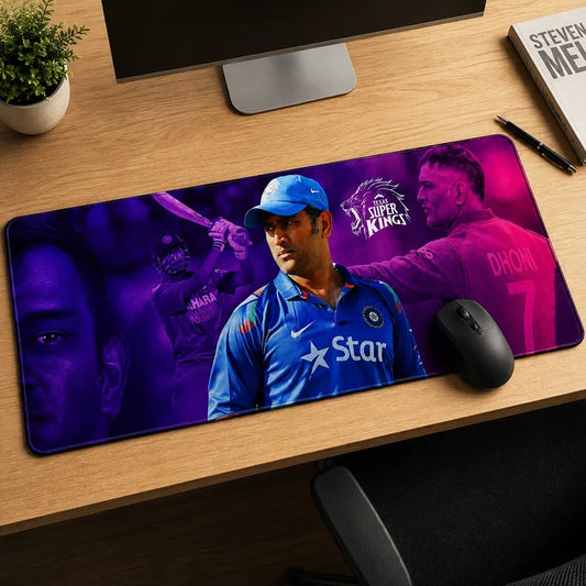 MS Dhoni XXL Gaming Mouse Pad – Large Extended Keyboard & Mouse Desk Mat | Premium Cricket-Themed Non-Slip Mousepad for Gaming, Office & Study
