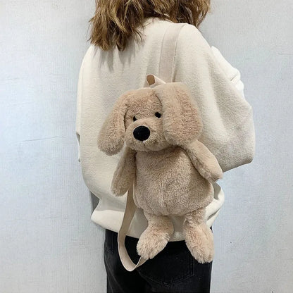 Trending Dog Furry Backpack – Cute Plush Pet-Inspired Backpack Soft Trendy Everyday Carry Bag
