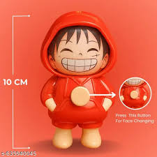 Luffy Face Changing Keychain Pack of 3 – Anime Mood Change Key Rings for Fans