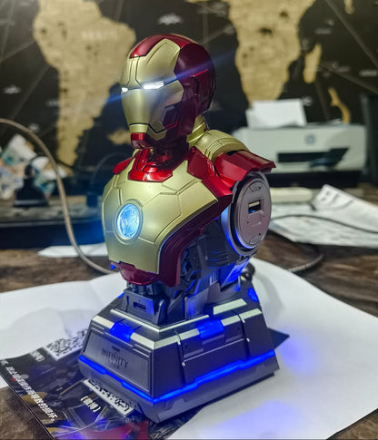 Iron Man MK3 Mecha Bust 65W Fast Charging Station – 4-Port Mobile Phone Charger | AnimeLegacy