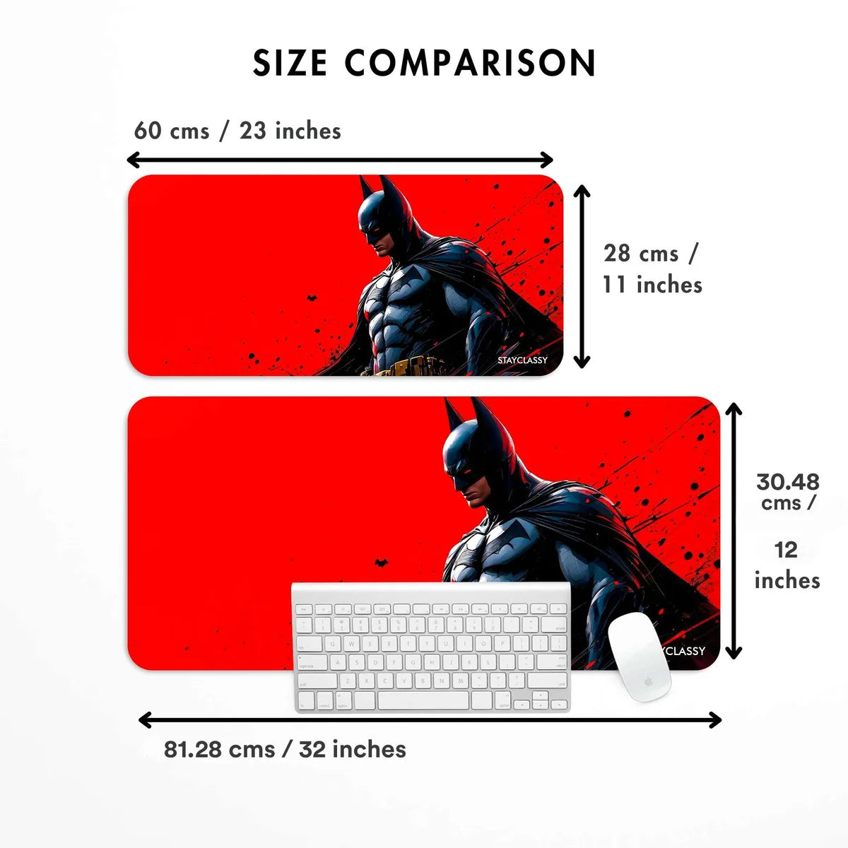 Red Batman Desk Mat – Premium Gaming Mouse Pad & Desk Pad | Non-Slip Base for Gaming, Office & Study
