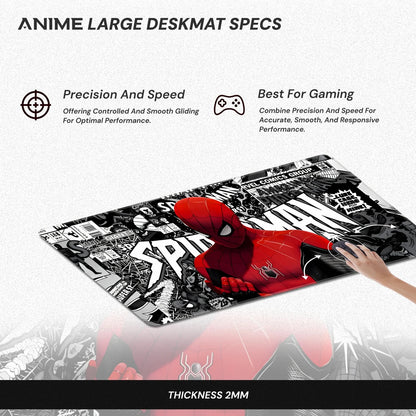 Gaming Spider-Man Mouse Pad with Non-Slip Rubber Base –  Premium Desk Mat for Gaming, Office & Study