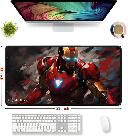 Iron Man Gaming Mouse Pad with Non-Slip Rubber Base – Premium Superhero Desk Mat for Gaming, Office & Study