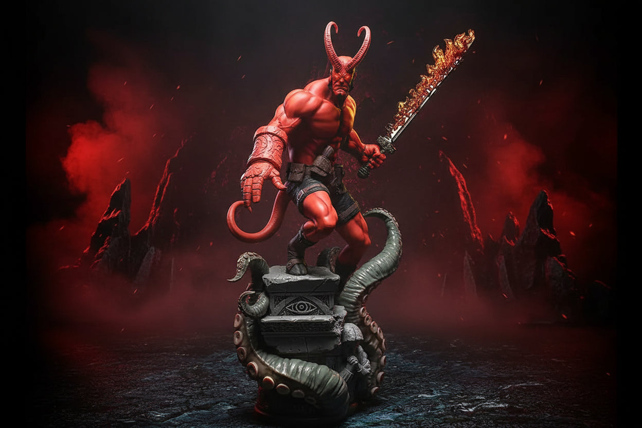 Hellboy Infernal Resin Statue 1/6 Scale – Premium 3D Printed Display Figure
