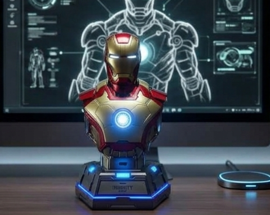 Iron Man MK3 Mecha Bust 65W Fast Charging Station – 4-Port Mobile Phone Charger | AnimeLegacy