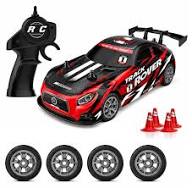 High-Speed Drift RC Racing Car with Extra Tires & Traffic Cones – Remote Control Drift Car (Multicolor)