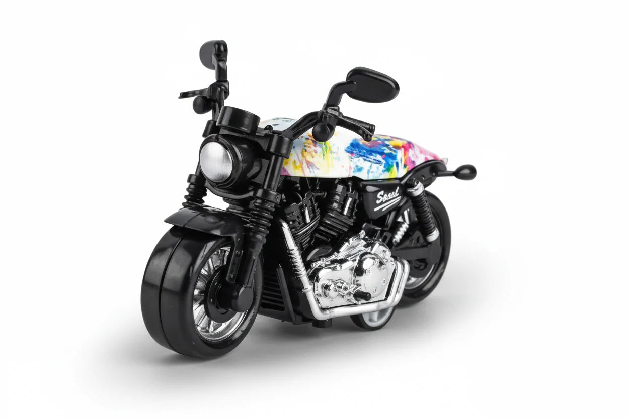 Graffiti Art Bike Pushback Keychain Jumbo Size – Stylish Mini Motorcycle Key Ring